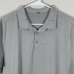 Lululemon Evolution Polo Shirt Mens XL Performance Short Sleeve Light Gray
